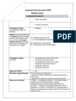 Activité de FLS en Lien Avec Le CECR - Reading