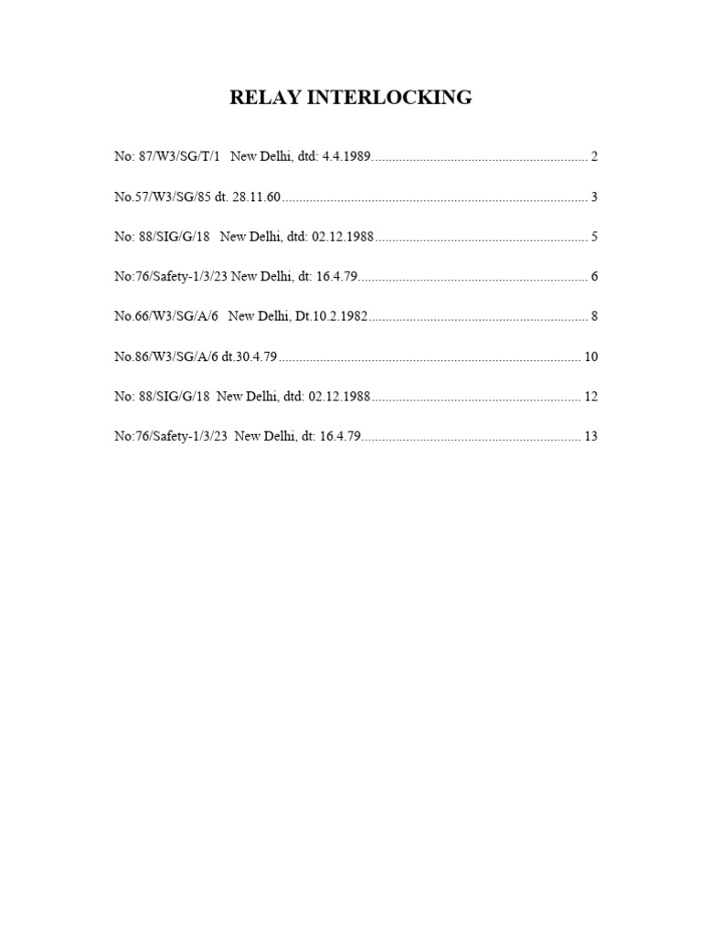 RELAY Interlocking PDF Railway Safety Land Transport
