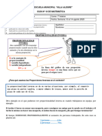 GUÍA Nº10 7º MATEMÁTICA Proporcionalidad Inversa