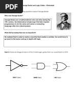 Ash Gaind - George Boole and Logic Gates Worksheet