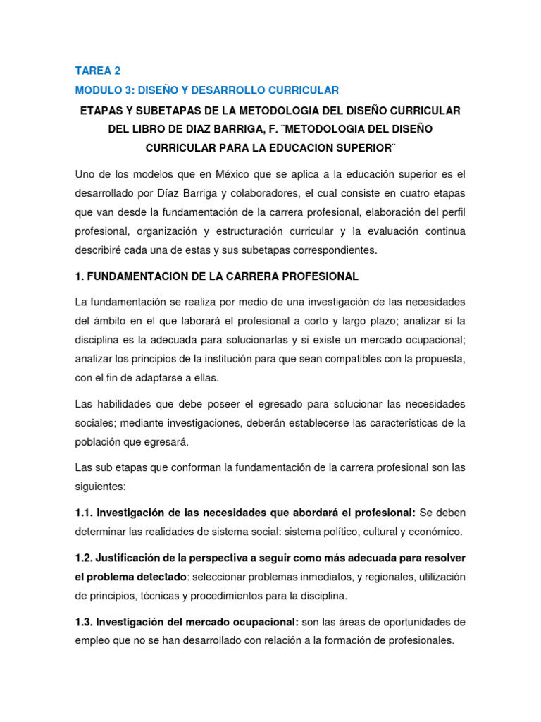 Etapas y Subetapas del Diseño Curricular | PDF | Plan de estudios ...