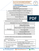 Process of Online Admission - PG