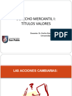 Derecho Mercantil I: Títulos Valores: Docente: Dr. Emilio Eduardo Galdos Villena Universidad Católica San Pablo