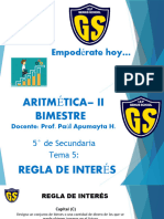 Aritmetica 5sec Tema 5 II Bim Regla de Interes