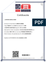 Certificado de Octavo