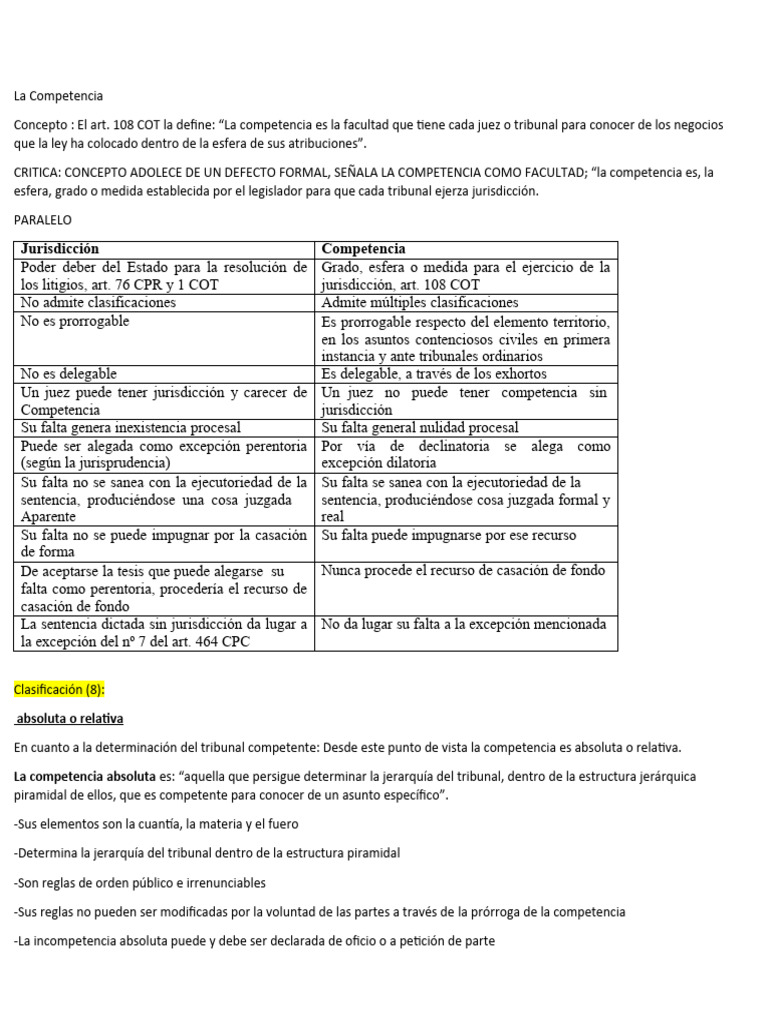 La Competencia | PDF | Judicaturas | Jurisdicción