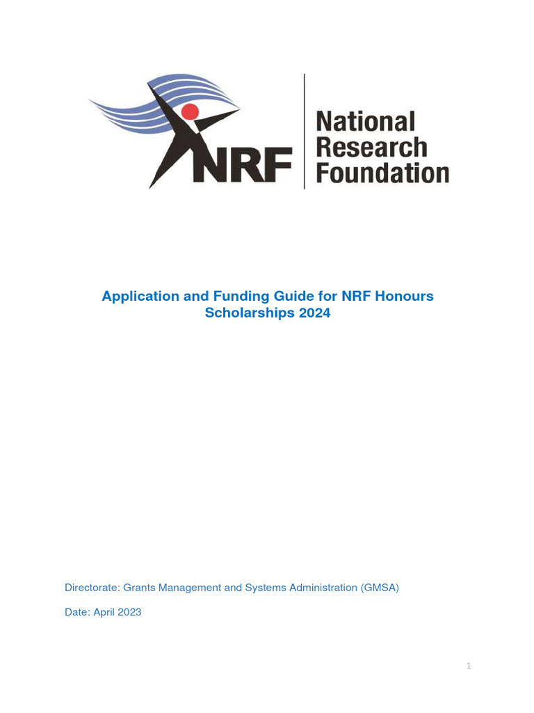 NRF Honours Scholarships 2024 Guide | PDF | Login | Postgraduate Education