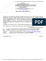 Declaração de Matrícula: Ministério Da Educação Secretaria de Educação Profissional E Tecnológica