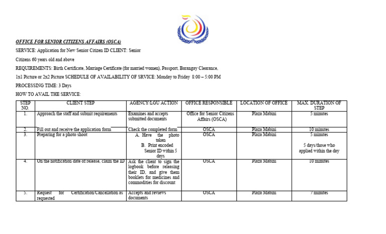 Senior Citizen ID Application Process | PDF