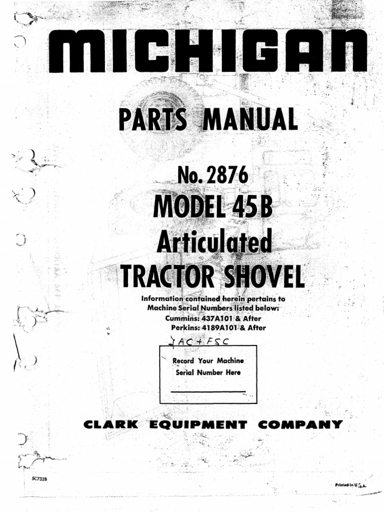 Clark Michigan 45B Parts Manual | PDF | Axle | Washer (Hardware)
