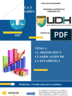 Estadística Y Probabilidades: Facultad de Ingeniería