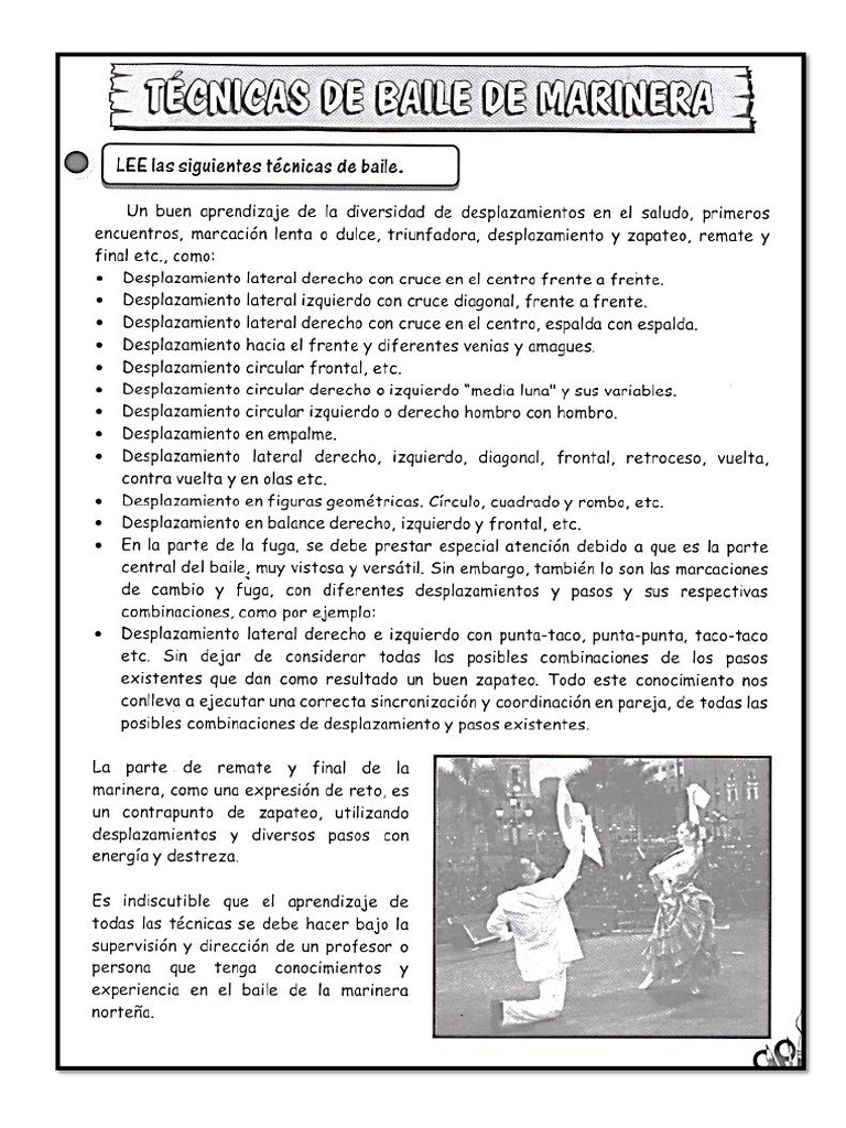 Técnicas Para Bailar Marinera 3 | PDF