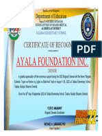 Ayala Brigada Certificate