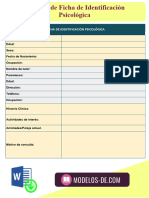 Modelo de Ficha de Identificación Psicológica en Word