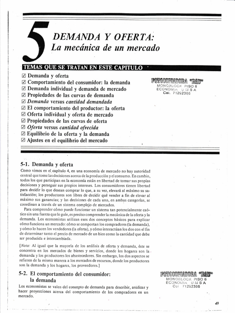 Mecánica de Demanda y Oferta en Mercados | PDF | Oferta (economía ...