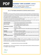 27th NATIONAL MATHEMATICS OLYMPIAD CONTEST 2023-24