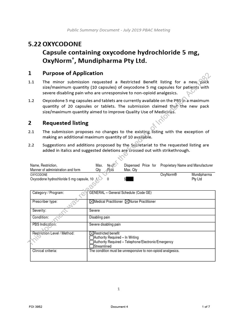 5 22 oxycodone capsule containing oxycodone hydrochloride 5 mg oxynorm