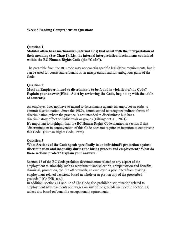 BC Human Rights Code: Discrimination Insights | PDF | Employment ...