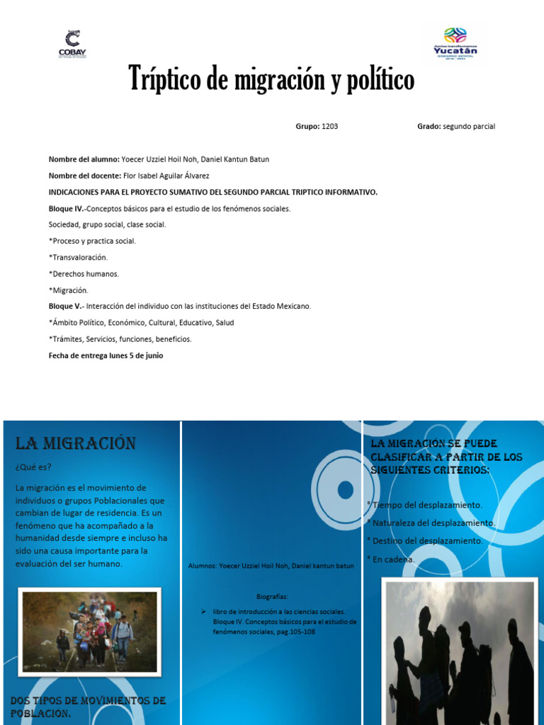 Tríptico de Migración y Político-1 | PDF | Migración humana | Huida de ...
