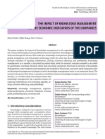 The Impact of Knowledge Management On The Economic Indicators of The Companies