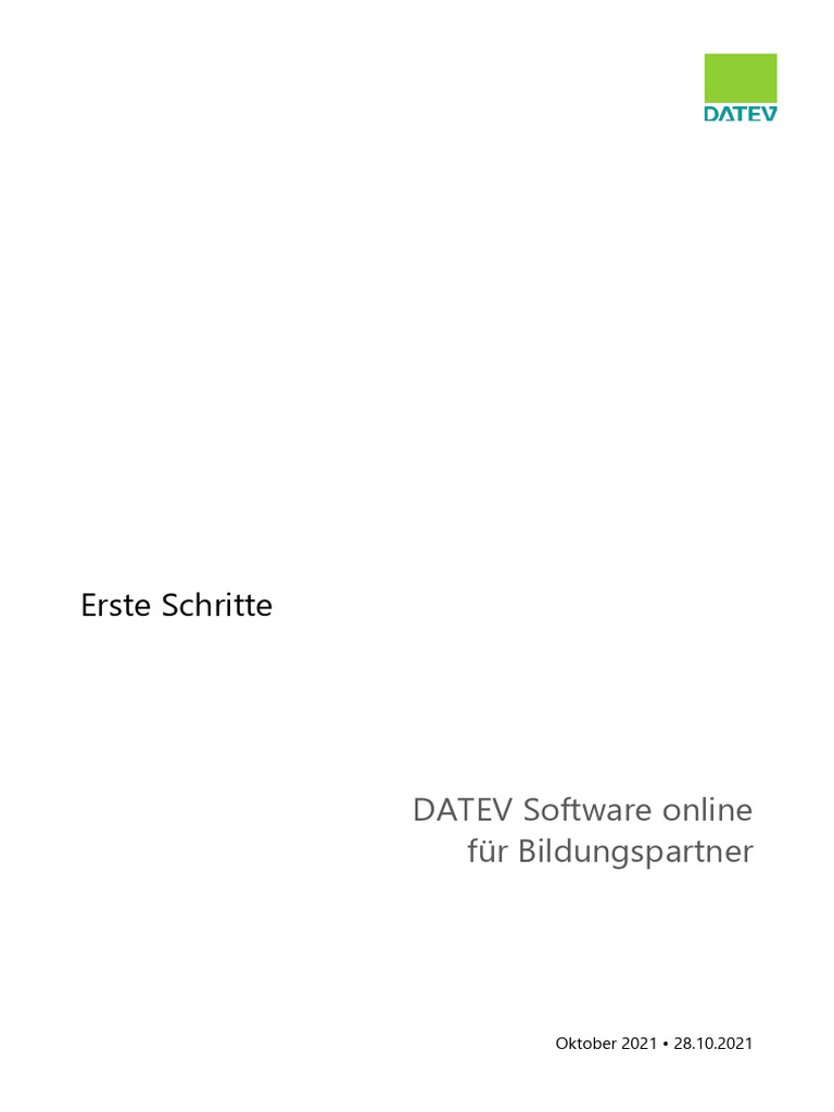 Erste Schritte DATEV Software Online | PDF
