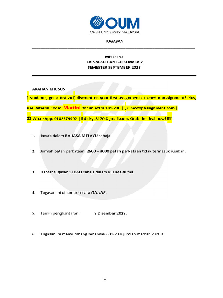 Mpu3192 Falsafah Dan Isu Semasa 2 Pdf
