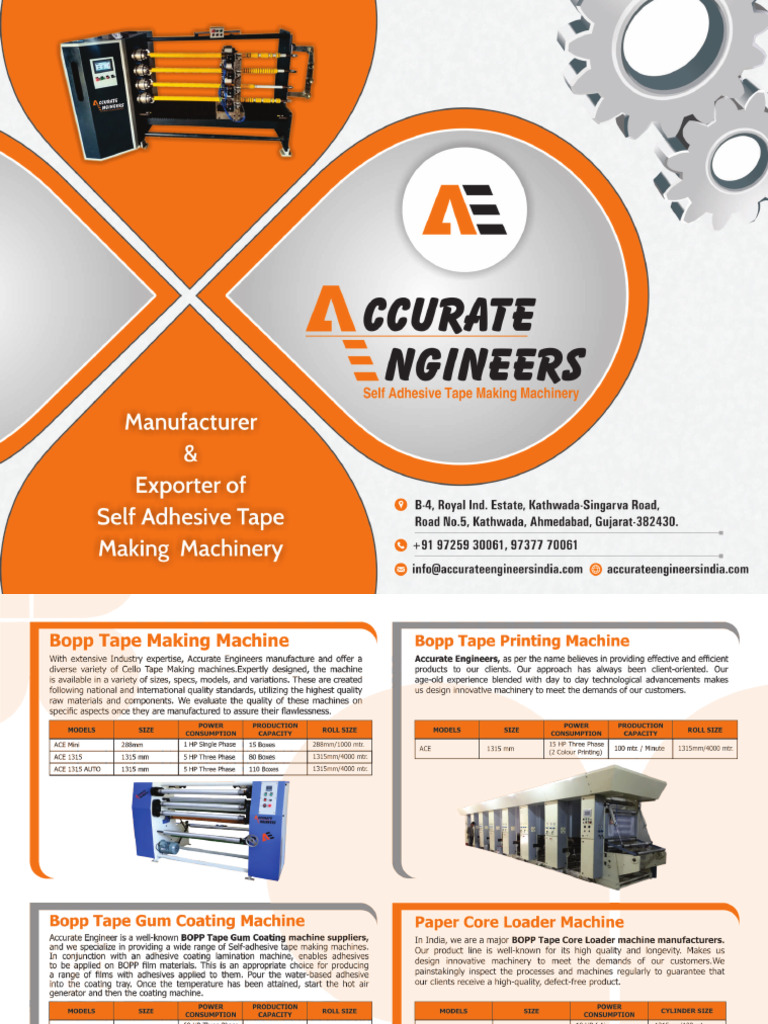 Automatic Cello Tape Manufacturing Machine PDF