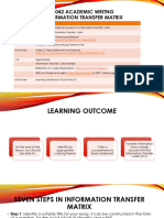 WK 5LEB 1042 ACADEMIC WRITNG INFORMATION TRANSFER MATRIX