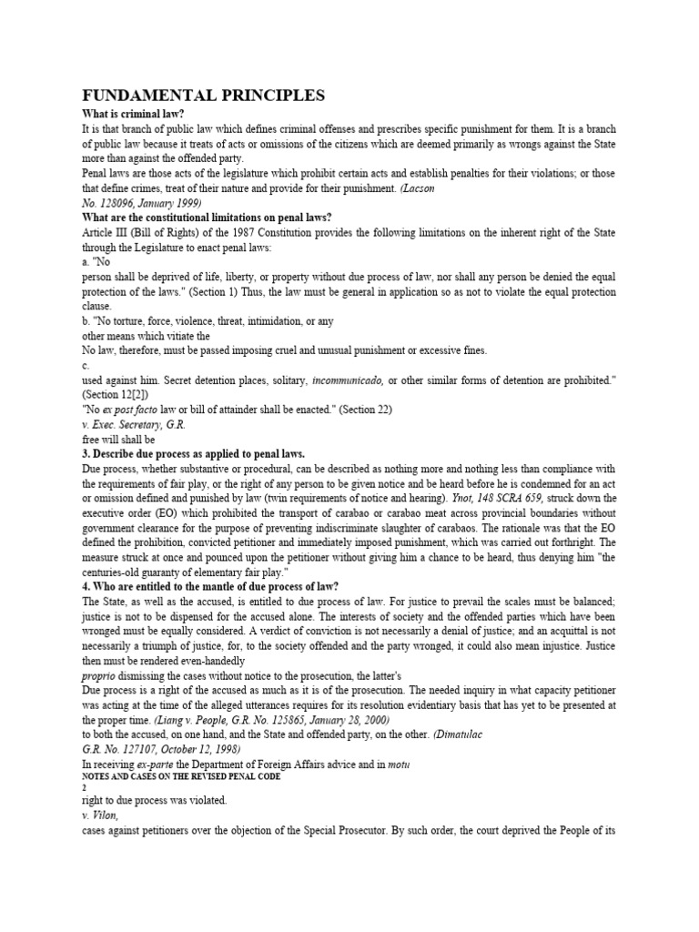 Principles of Criminal Law and Due Process | PDF | Burden Of Proof (Law ...