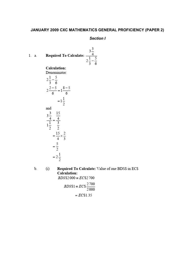 Csec Maths January 2009 | PDF | Circle | Elementary Geometry