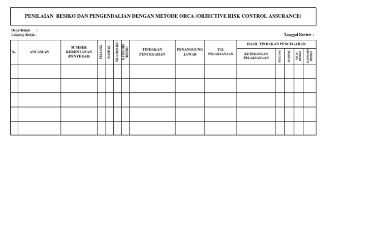 Penilaian Risiko dengan Metode ORCA | PDF