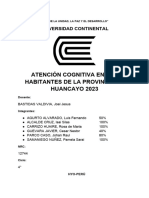 Atención Cognitiva en Los Habitantes de La Provincia de Huancayo 2023