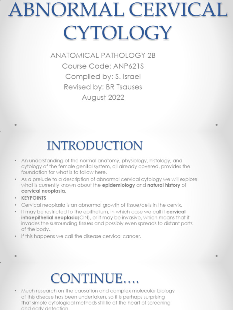 Abnormal Cervical Cytology PDF Cervical Cancer Mitosis