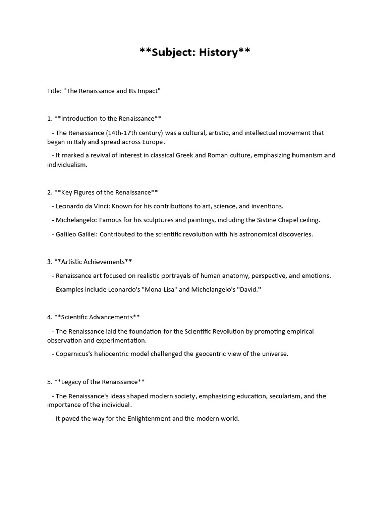 History Class Notes PDF