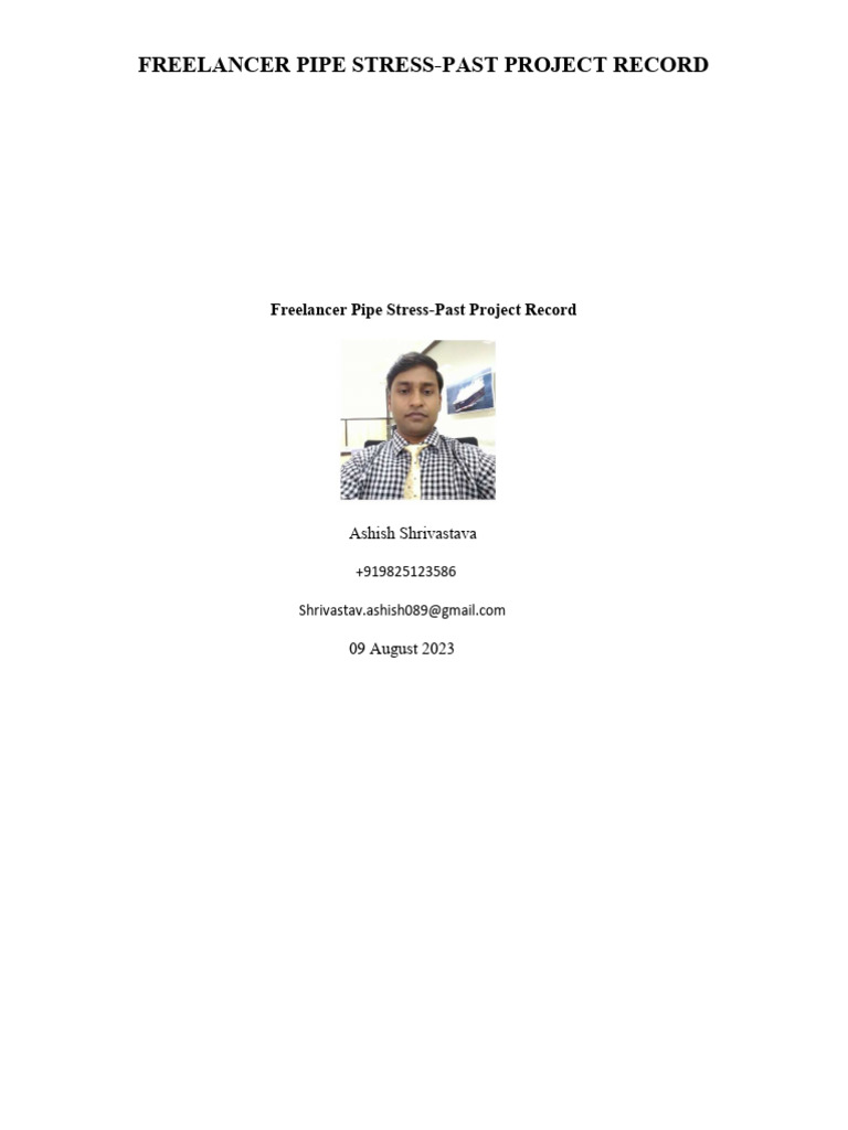 Freelancer Pipe Stress - Past Project Record | PDF | Mechanical ...