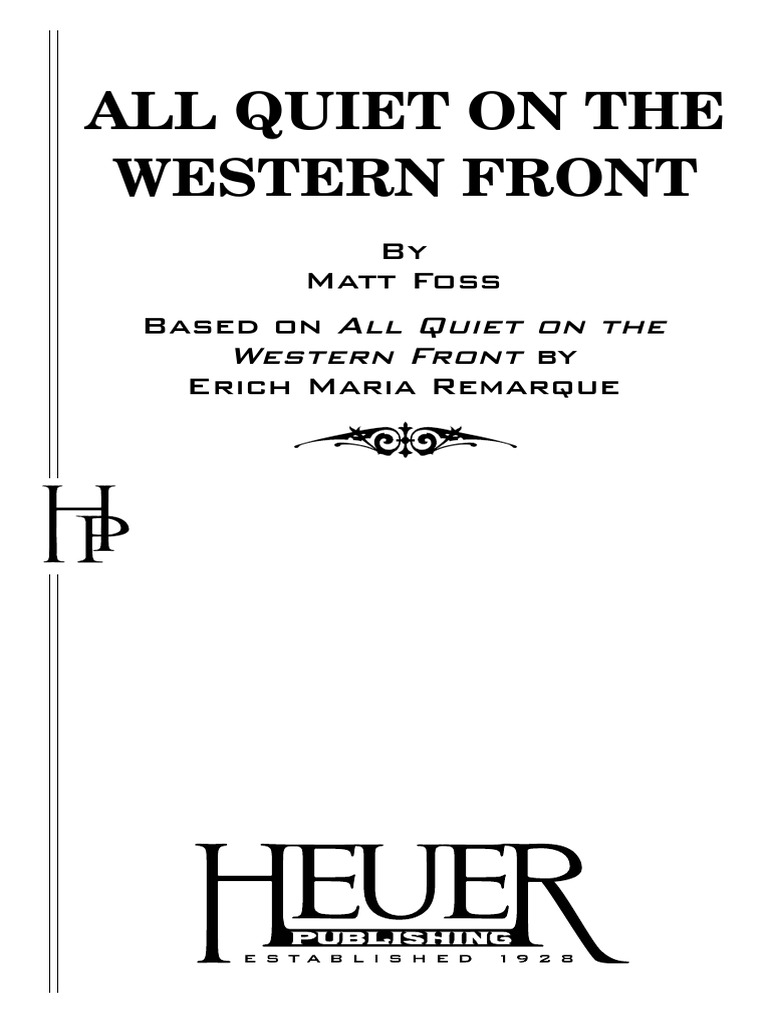 All Quiet On The Western Front - Script | PDF | Art | Young Adult