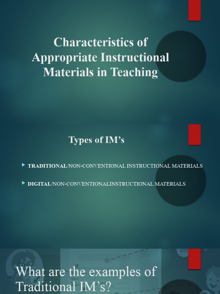 Characteristics of Effective Instructional Materials | PDF | Teachers ...