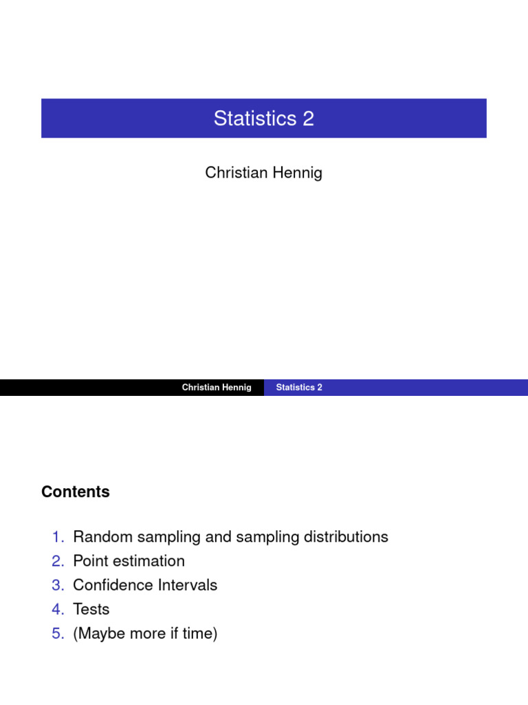 Statistics 2 Slides 23 | PDF | Probability Distribution | Sampling ...