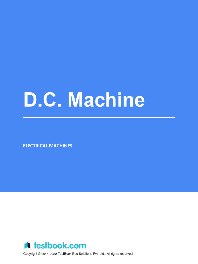 D.C. Machine Study Notes PDF Electric Motor Electric Generator