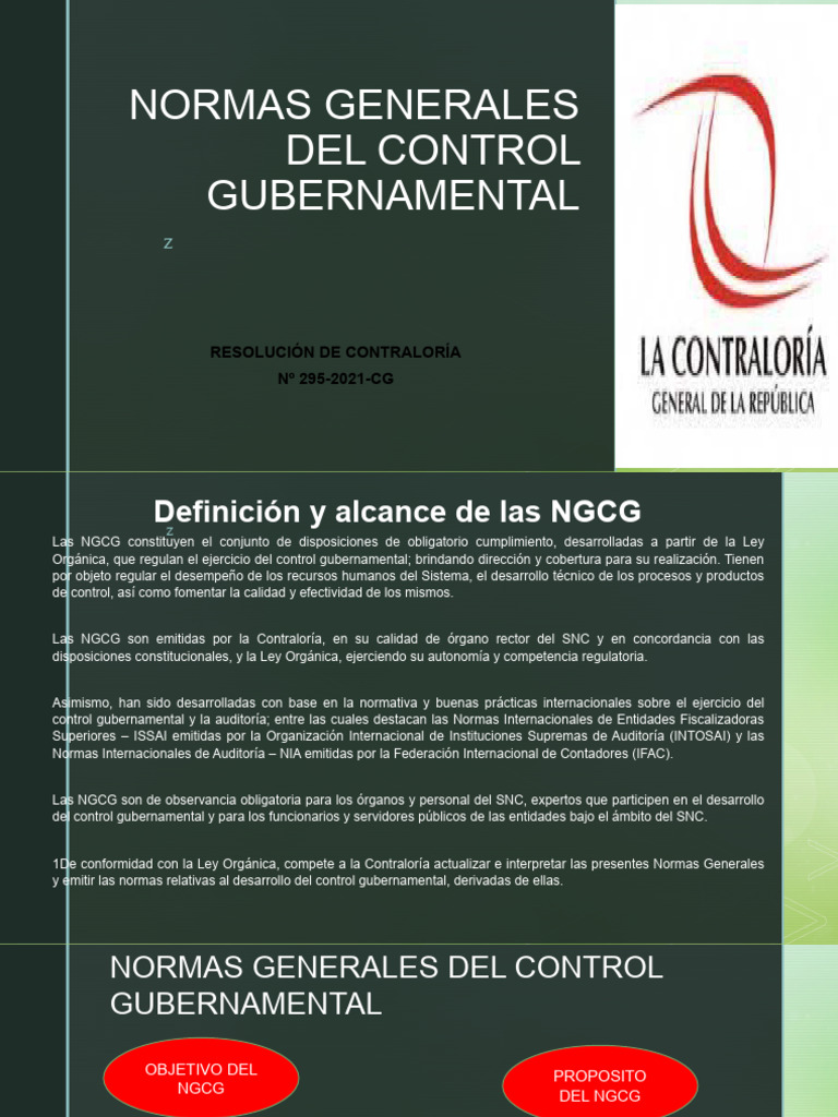 004 - Normas Generales Del Control Gubernamental | PDF | Auditoría ...