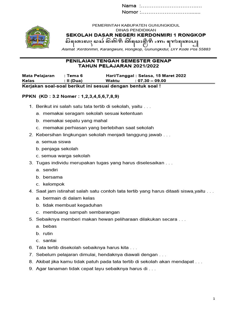 Kupas Tuntas Soal PTS Tema 6 Kelas 6 Semester 2