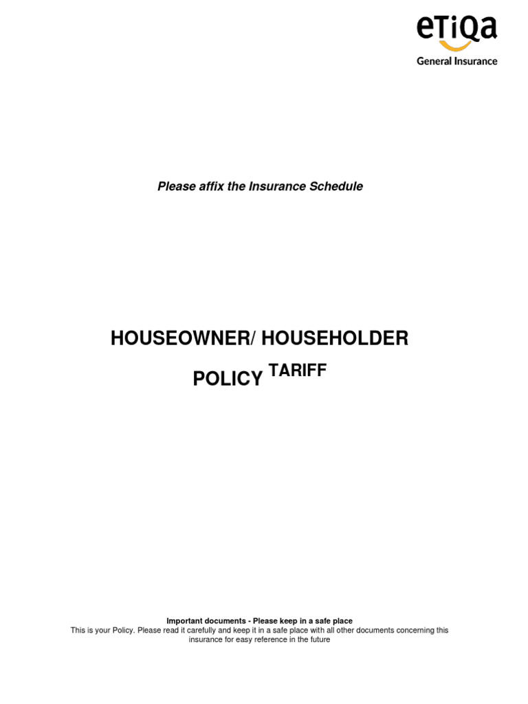 Houseowner Insurance Policy Overview | PDF | Liability Insurance ...