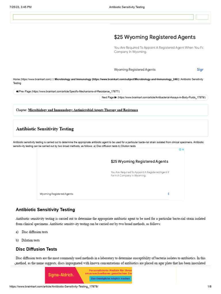 Antibiotic Sensitivity Testing Download Free Pdf Microbiology