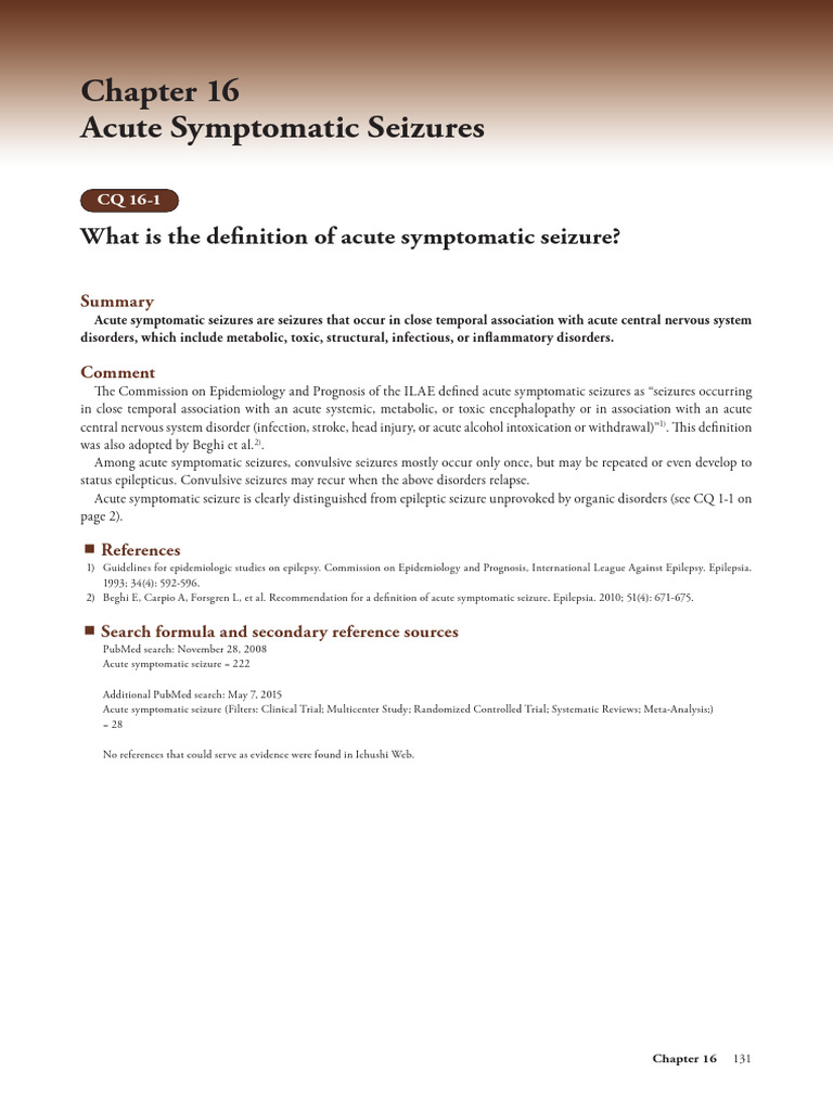Acute Seizure Management Guide | PDF | Epilepsy | Nervous System