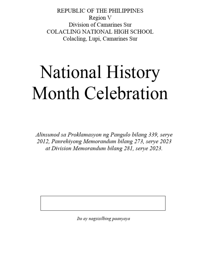 History Month Celebration PDF