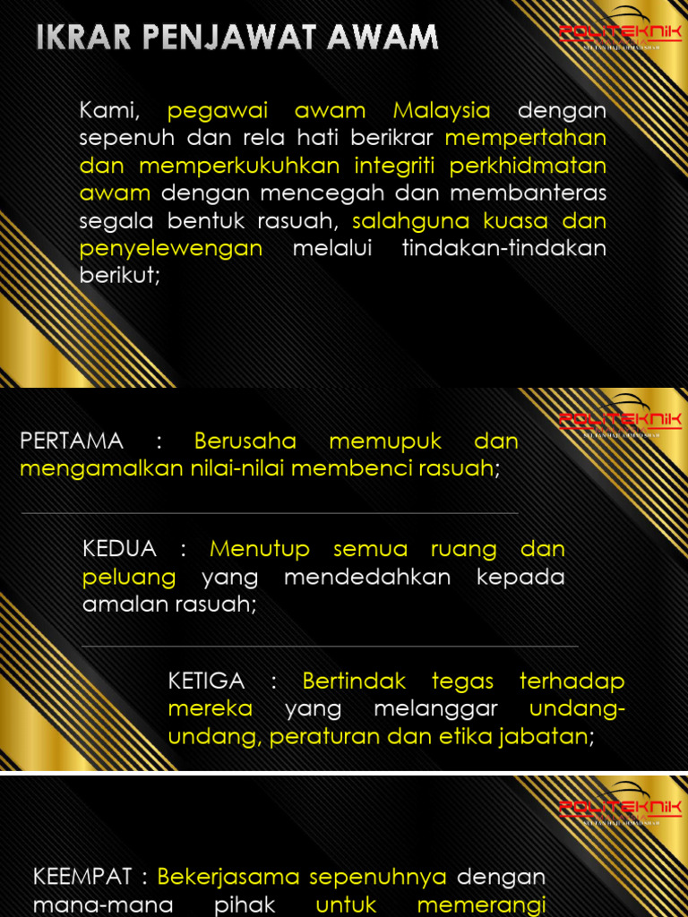 Ikrar Penjawat Awam | PDF