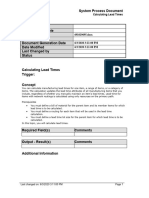 Calculating Lead Times - SPD