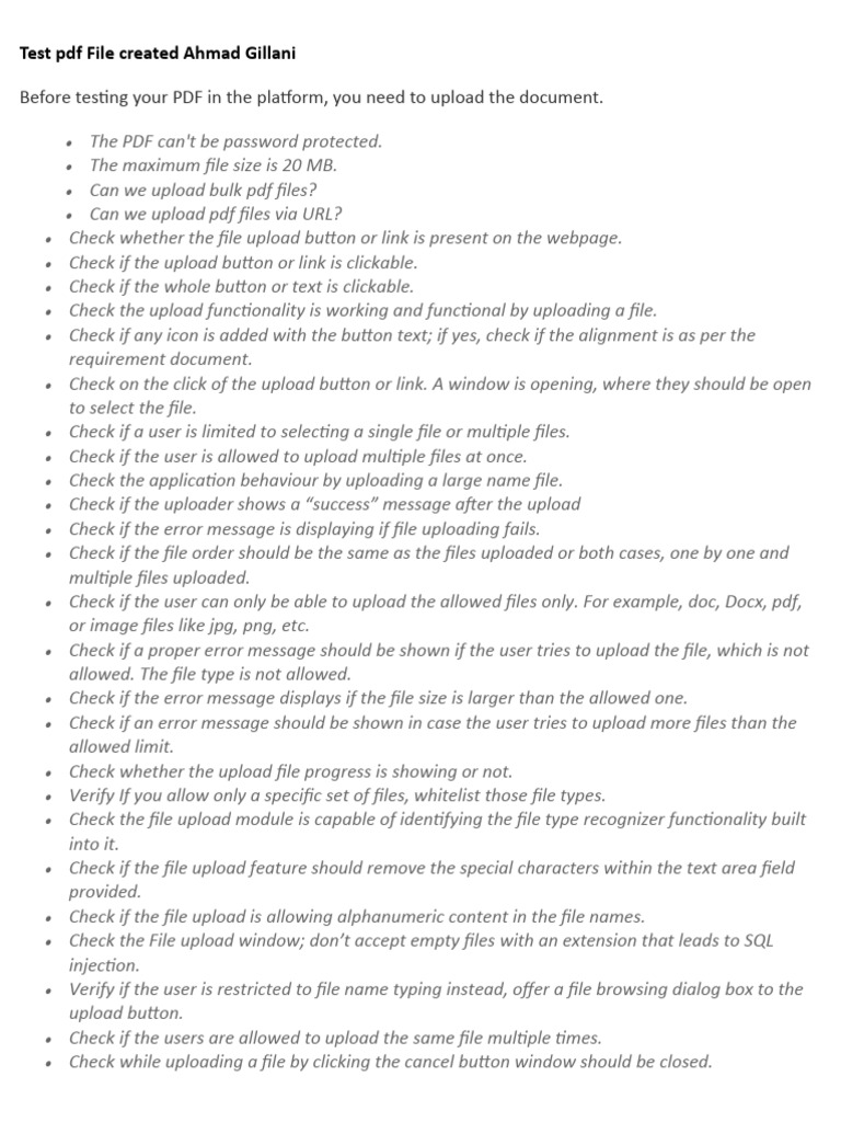 Test PDF File Created Ahmad Gillani | PDF | Computer File | File Format