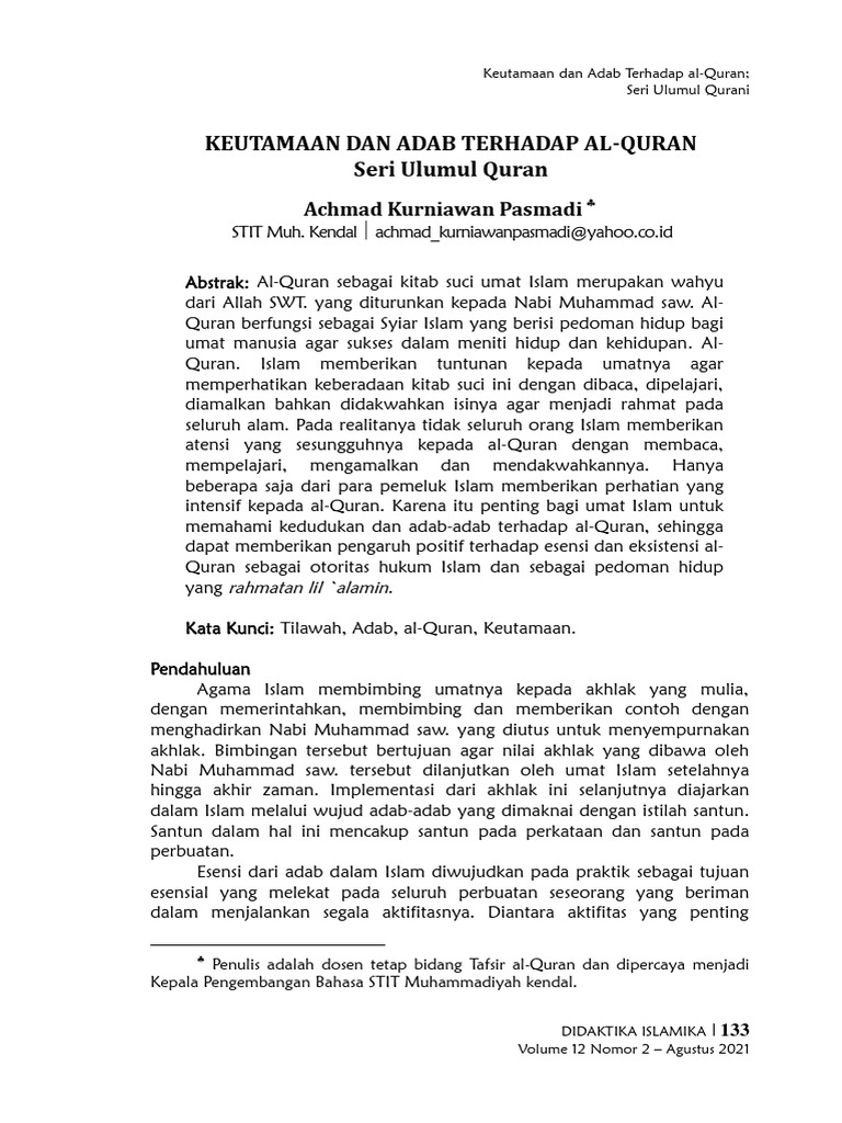 Admin, JURNAL DIDAKTIKA ISLAMIKA Volume 12 Nomor 2 Agustus 2021-141-161