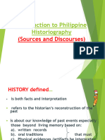 Sources and Discourses in Historiography